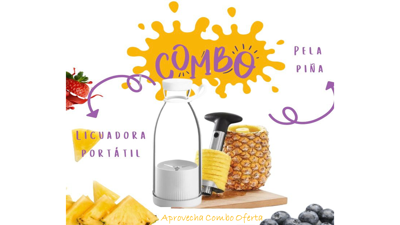 COMBO | Licuadora Portátil + Pelador de Piña