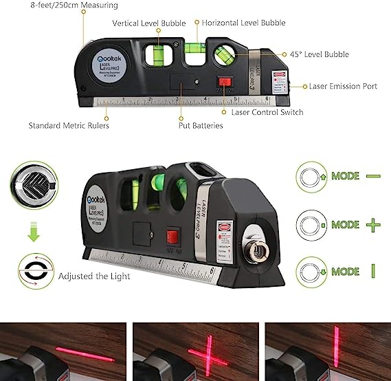 Metro Nivel Laser con Líneas Multipropósito