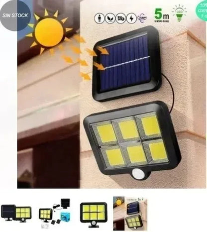 Reflector Lampara Led con Panel Solar  +  Control Remoto