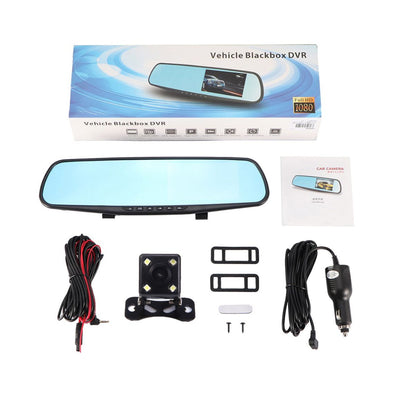 Espejo Retrovisor Carro  Doble Camara Full Hd